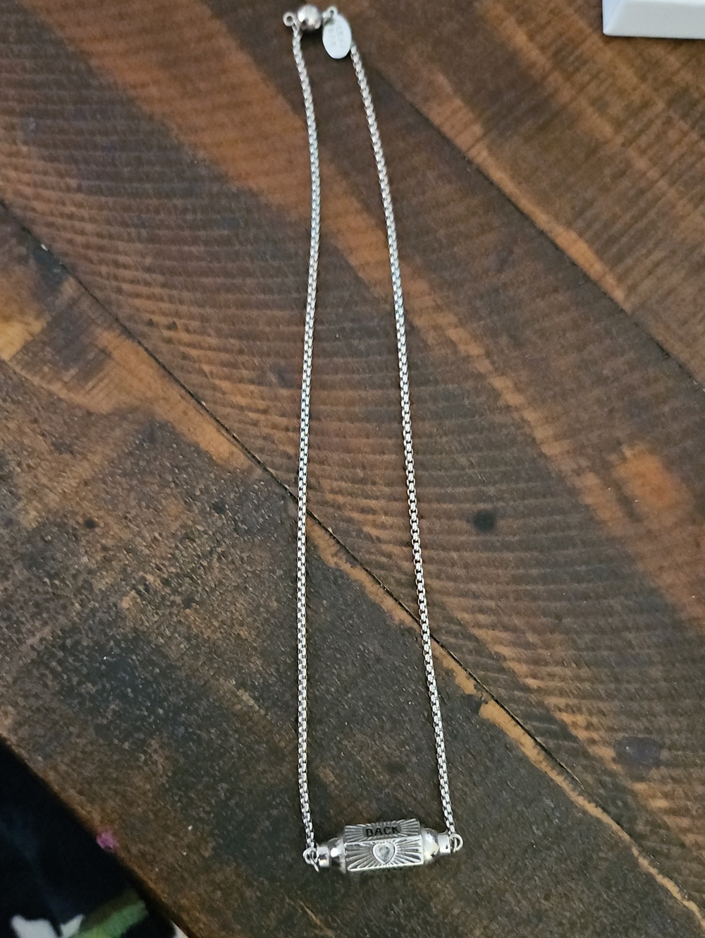 Silver tone Heart Tube Pendant Necklace - Silver tone